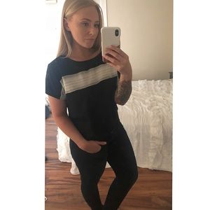 Gianni Bini Black and White Loose Blouse